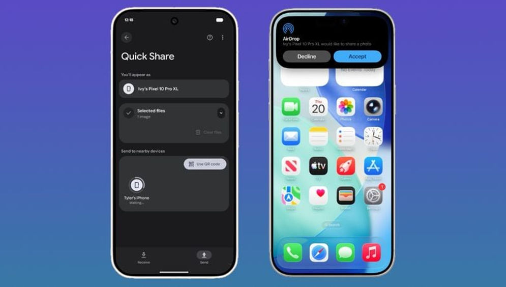 Android dan iPhone bisa kirim file lewat Quick Share.