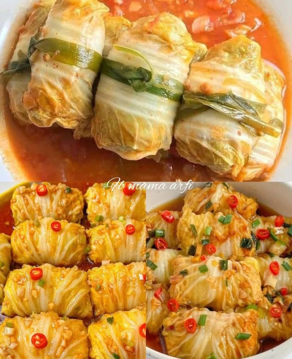Sawi Gulung Isi Ayam