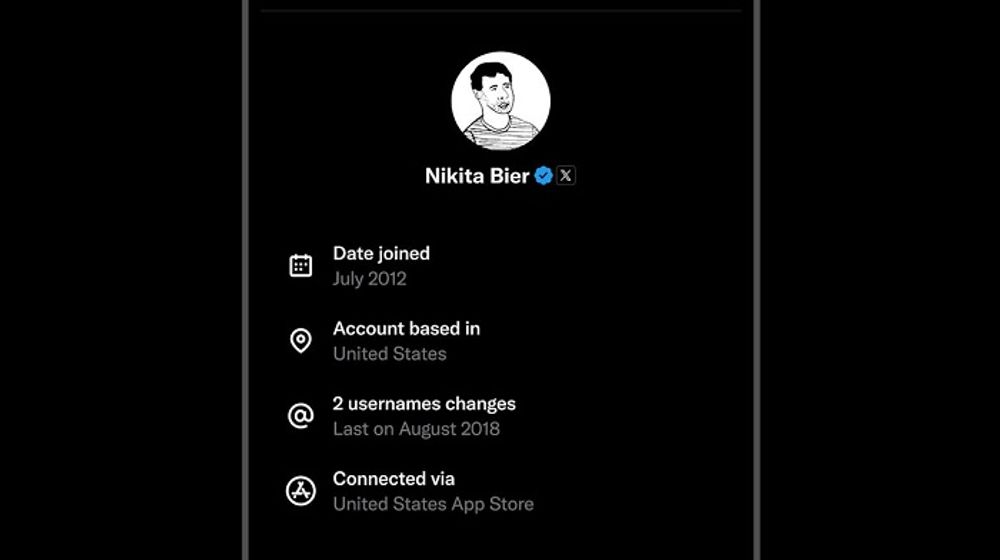 Fitur baru X, About This Account.