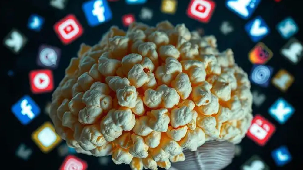 Ilustrasi popcorn brain.