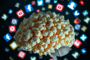 Ilustrasi popcorn brain.
