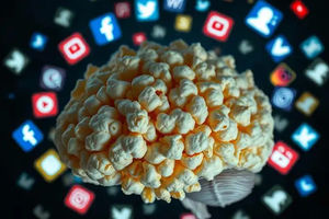 Ilustrasi popcorn brain.