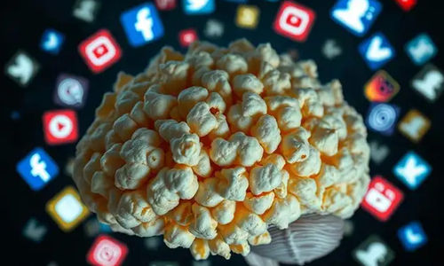 Ilustrasi popcorn brain.