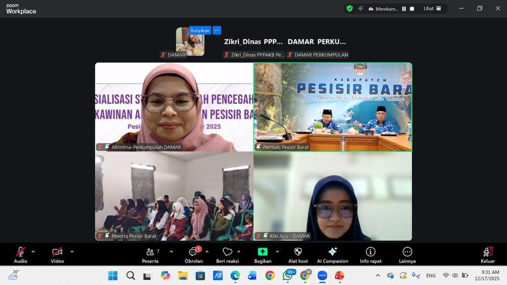 Damar Bersama Pemkab Pesibar Sinergi Sosialisasi Strada Pencegahan Perkawinan Anak