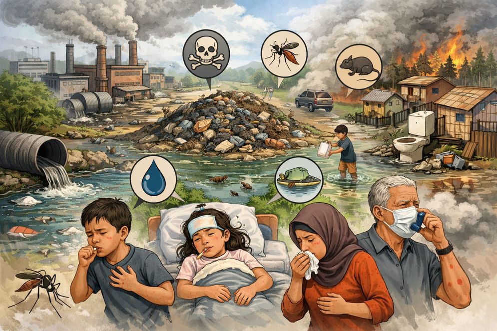 Ilustrasi penyakit berbasis lingkungan.