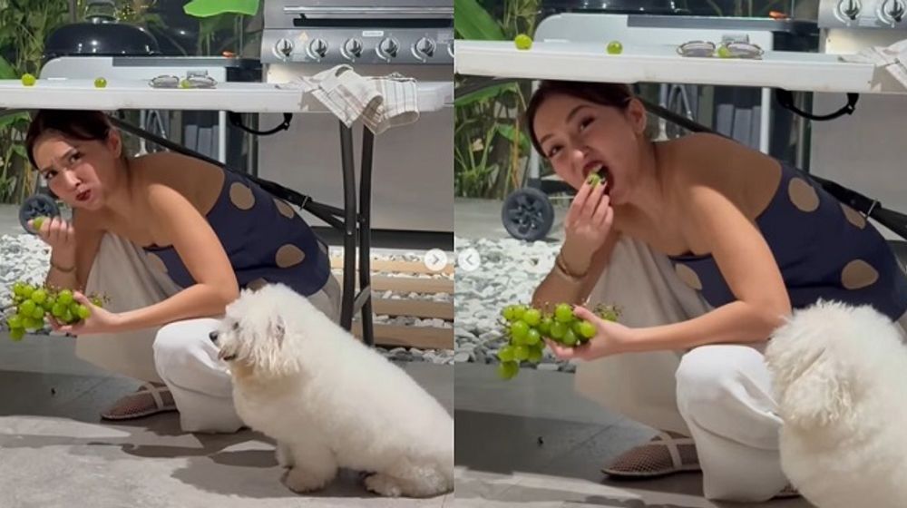 Makan anggur di bawah meja pada malam Tahun Baru.