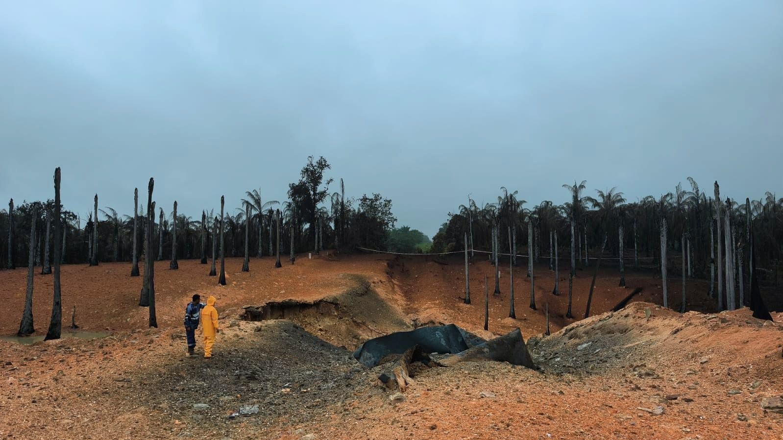 Kebocoran pipa gas di Indragiri Hilir, Riau