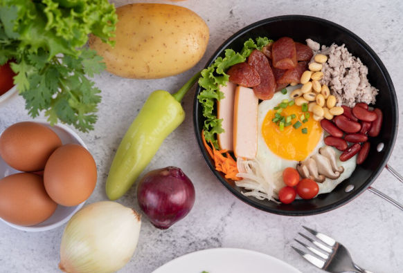 Ilustrasi makanan tinggi serat.