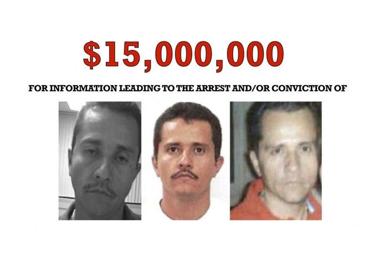 Poster El Mencho yang diburu pemerintah Amerika Serikat