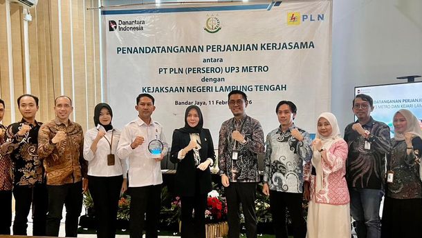 PLN UP3 Metro dan Kejari Lamteng Teken PKS Perkuat Sinergi