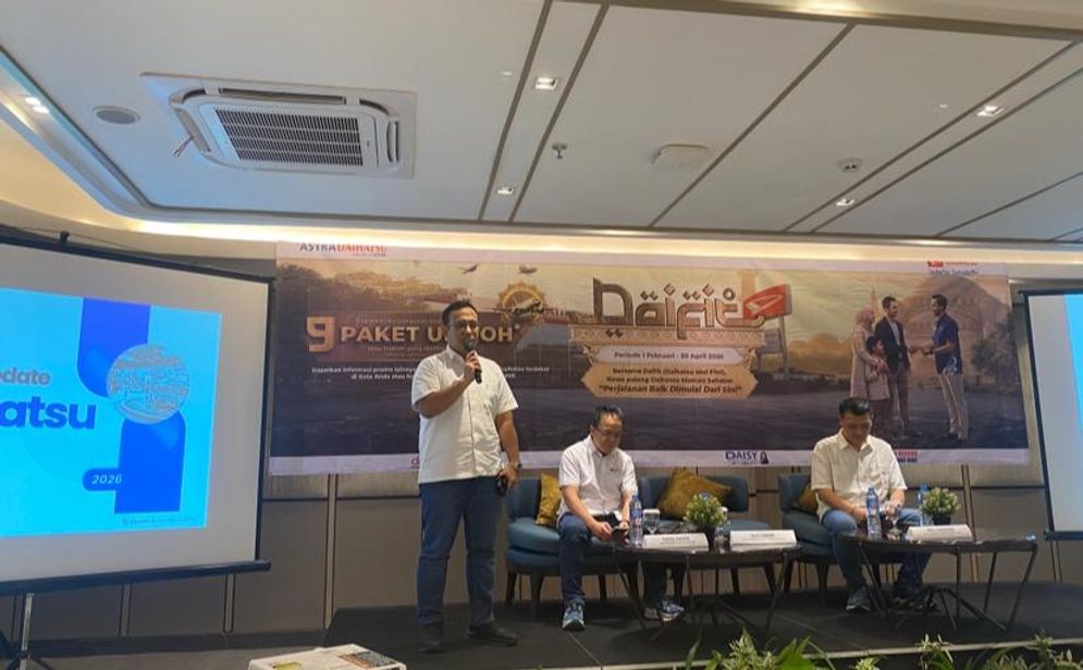 Kepala Cabang Astra Daihatsu Lampung Ahmad Yani Gusyandri saat media gathering paparkan program DAIFIT 2026