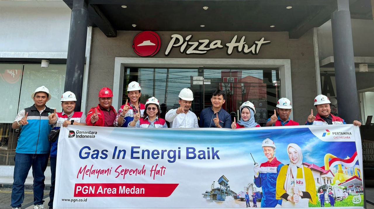 PGN Area Medan gas in ke outlet Pizza Hut