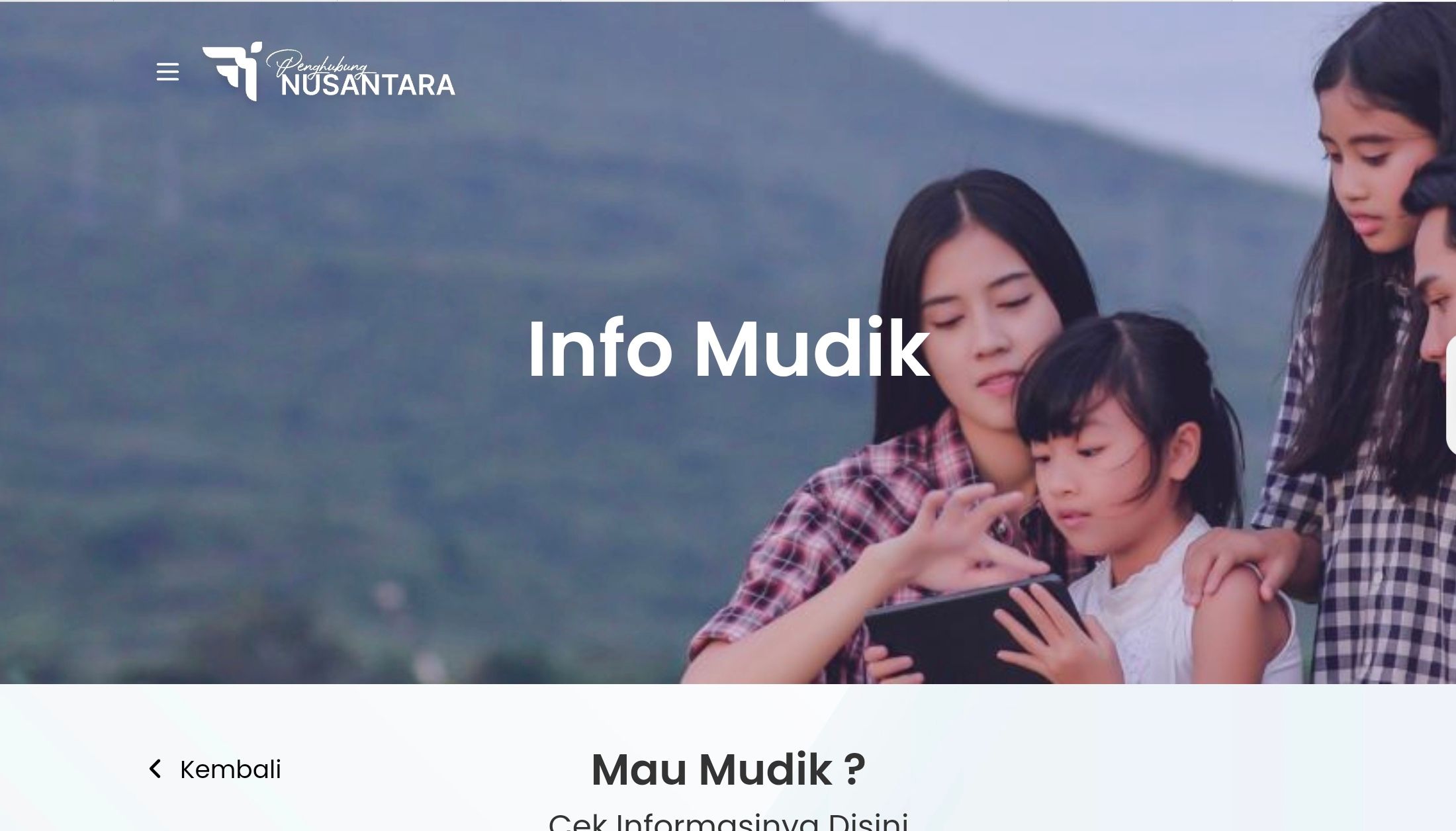 Laman informasi mudik gratis Kemenhub