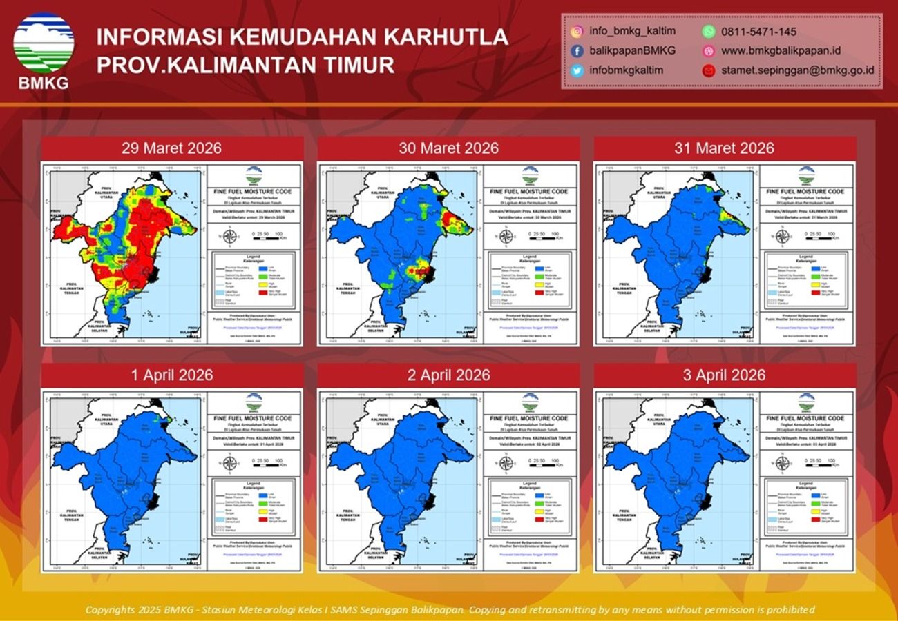 BMKG: Potensi Karhutla Kaltim Menurun Awal April 