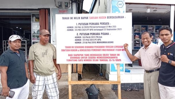 Sarjan Haji Husen Tempuh Jalur Pidana Sengketa Tanah