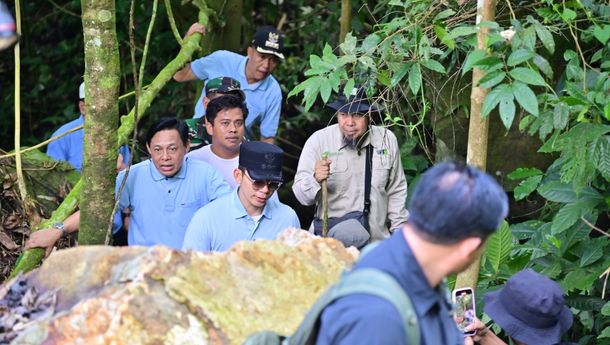 Bupati Egi Tanam Pohon di Lokasi Longsor Rajabasa