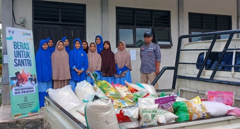 BMH menyalurkan bantuan ke ponpes di Kabupaten Penajam Paser Utara. (Foto: BMH Kaltim)