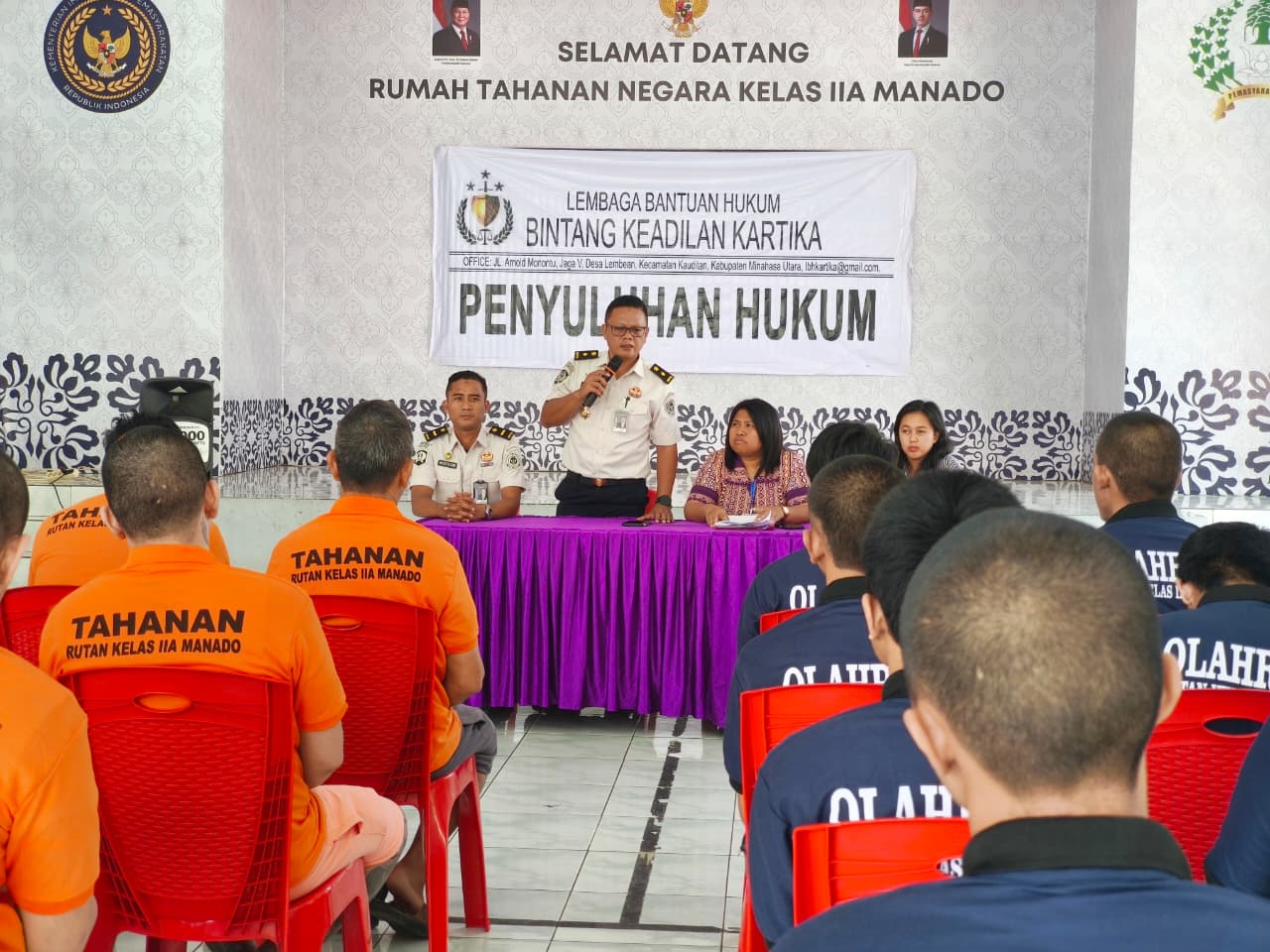 Penyuluhan hukum kepada warga binaan di Rutan Manado.