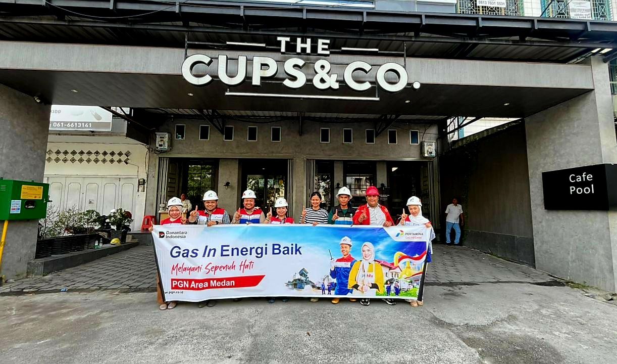 PGN Area Medan melakukan gas in di The Cups & Co, Kota Medan