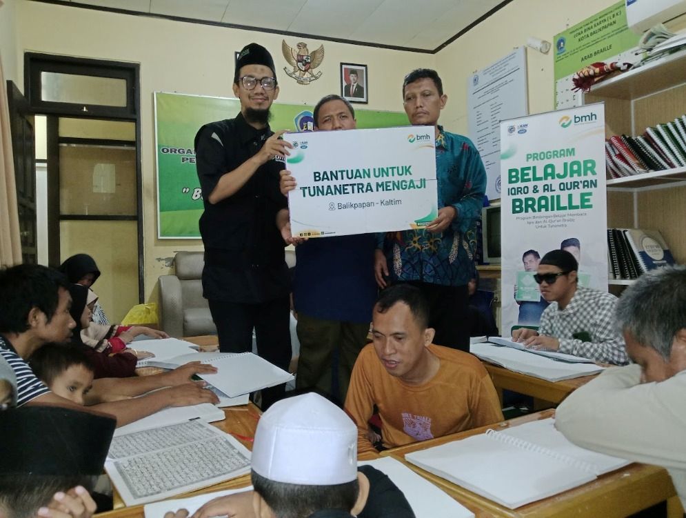 BMH mendukung program Tunanetra Mengaji di Balikpapan melalui bantuan operasional.