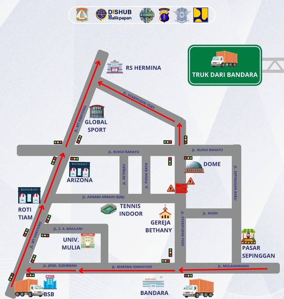 DPU Balikpapan bersama BBPJN Kaltim menyiapkan perbaikan permanen berikut rekayasa arus lalulintas 