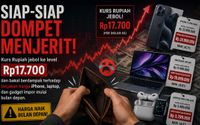 Kurs Rupiah jebol ke level Rp17.700 dan bakal berdampak terhadap lonjakan harga iPhone, laptop, dan gadget impor mulai bulan depan.
