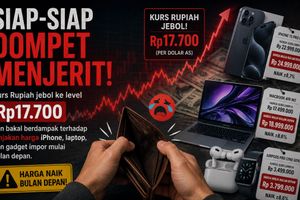 Kurs Rupiah jebol ke level Rp17.700 dan bakal berdampak terhadap lonjakan harga iPhone, laptop, dan gadget impor mulai bulan depan.