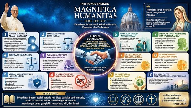 Infografis Ensiklik Pertama Paus Leo XIV:  'Magnifica Humanitas'