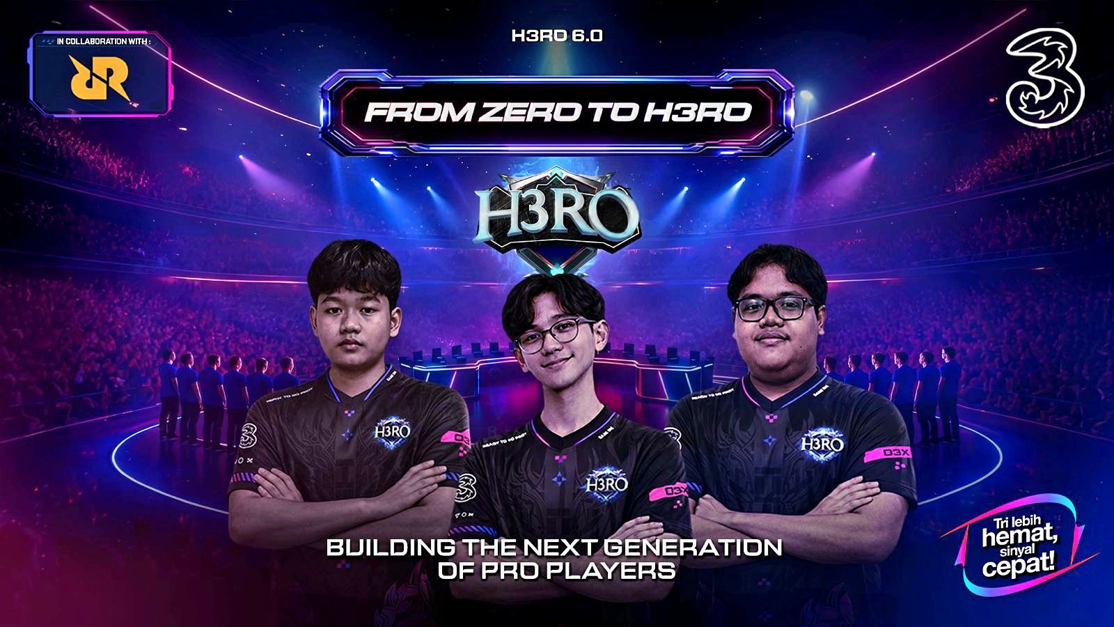 Enam tahun menyelenggarakan H3RO Esports, Tri konsisten menghadirkan platform pembinaan talenta gaming yang melibatkan 42.000 peserta di seluruh Indonesia