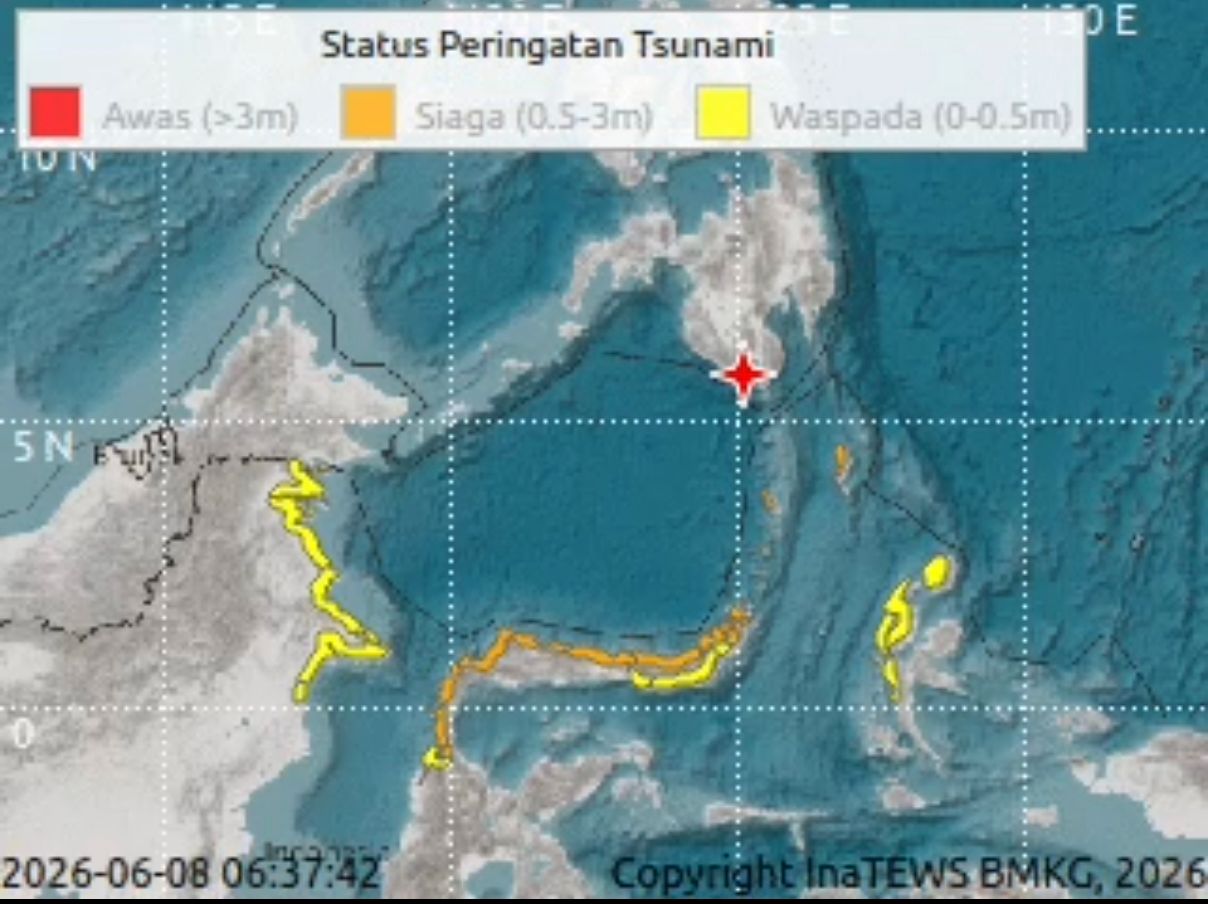 Peringatan gempa dari BMKG. 