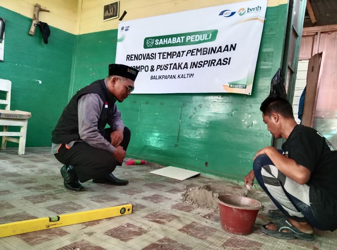 Perbaikan panti jompo di Balikpapan Barat kolaborasi BMH dan APJI. 
