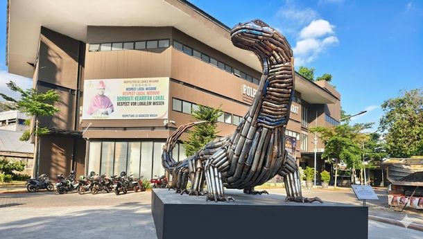 500 Knalpot Brong Disulap Jadi Patung Komodo, Ikon Baru Labuan Bajo