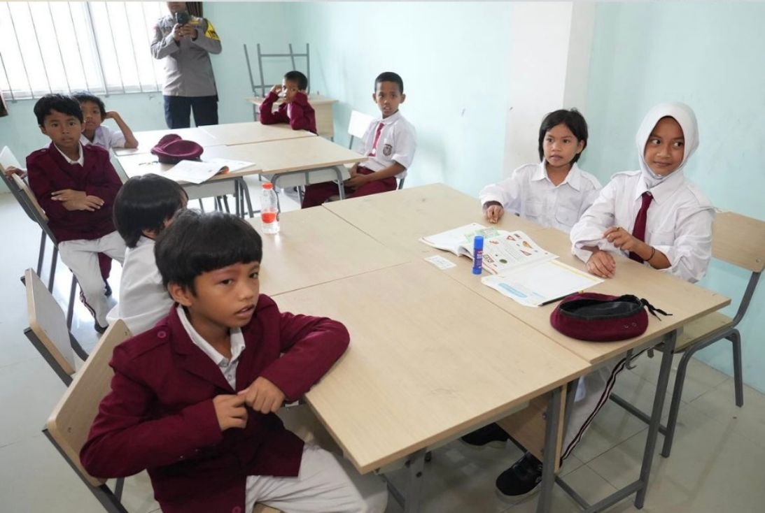 Suasana belajar di SRT 58 Samarinda. 