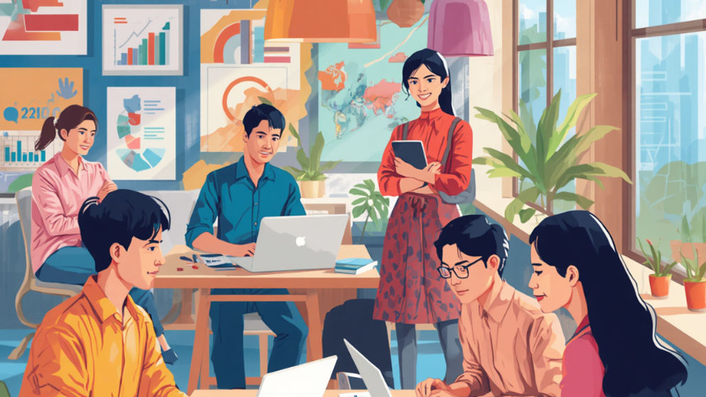 Ilustrasi ruang kerja modern