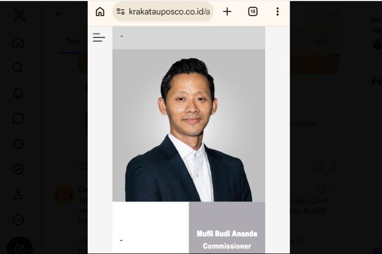 Mufli Budi Ananda, mantan aasisten pribadi Raffi Ahmad menjasi Komisaris BUMN PT Krakatau Posco.