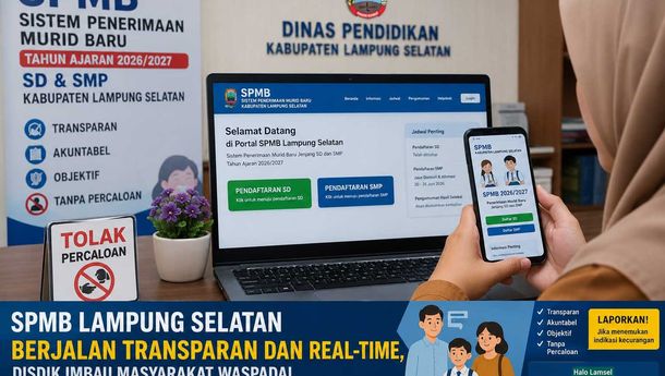 SPMB SD-SMP di Lamsel Transparan dan Real-Time, Disdik Imbau Waspadai Calo