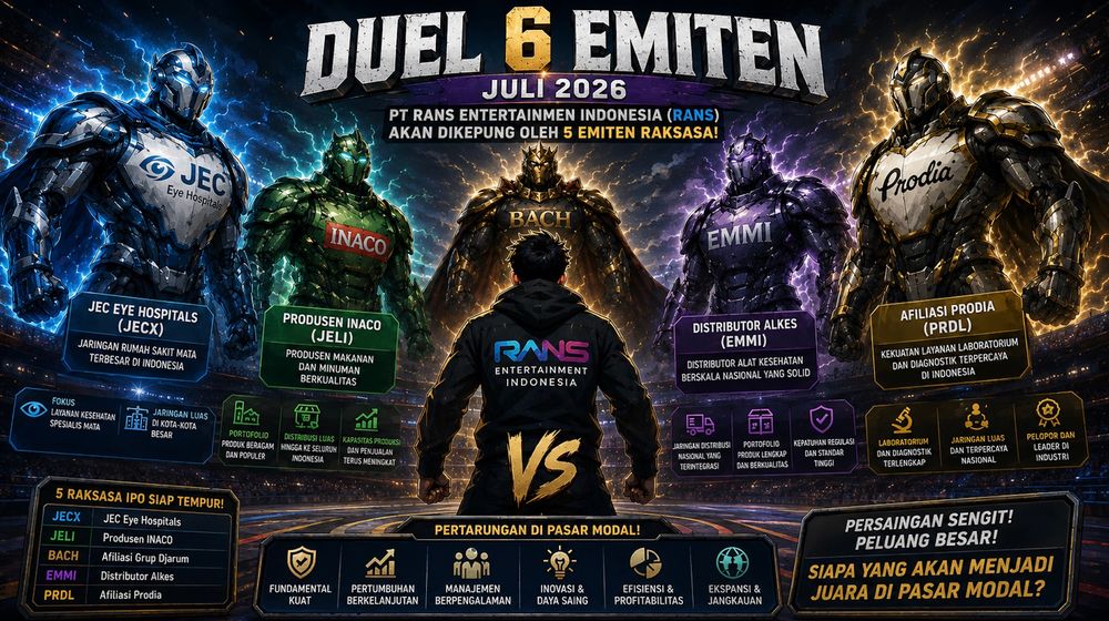 RANS dan 5 Emiten Bersaing Perebutkan likuiditas Pasar Modal Juli 2026