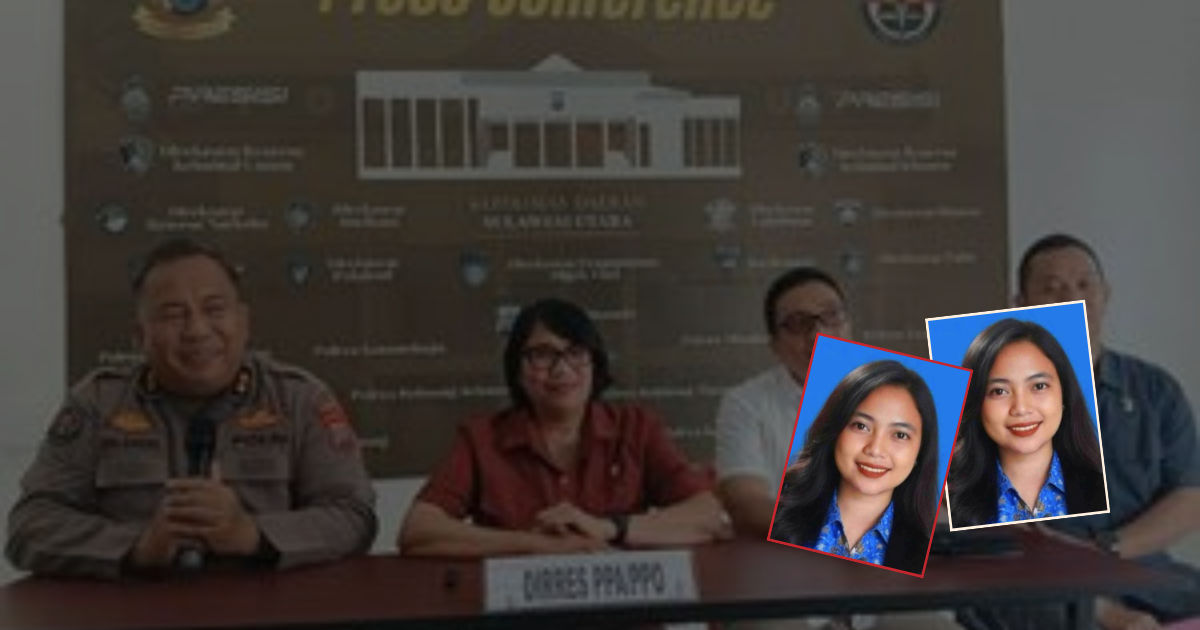 Direktorat Reserse PPA/PPO Polda Sulut press conference. Insert: Evia Maria Mangolo.