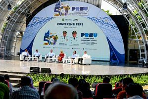 Temu pers bersama panitia penyelenggara PRSU 2026 di panggung keong taman budaya