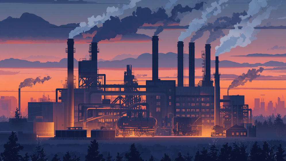 Ilustrasi pabrik manufaktur