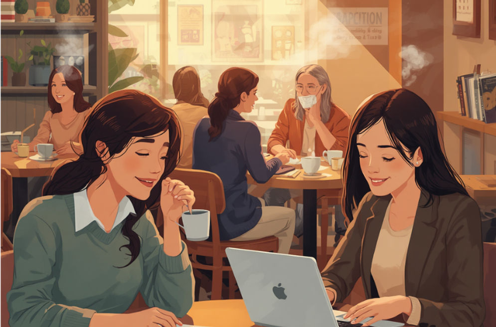 Ilustrasi suasana kafe