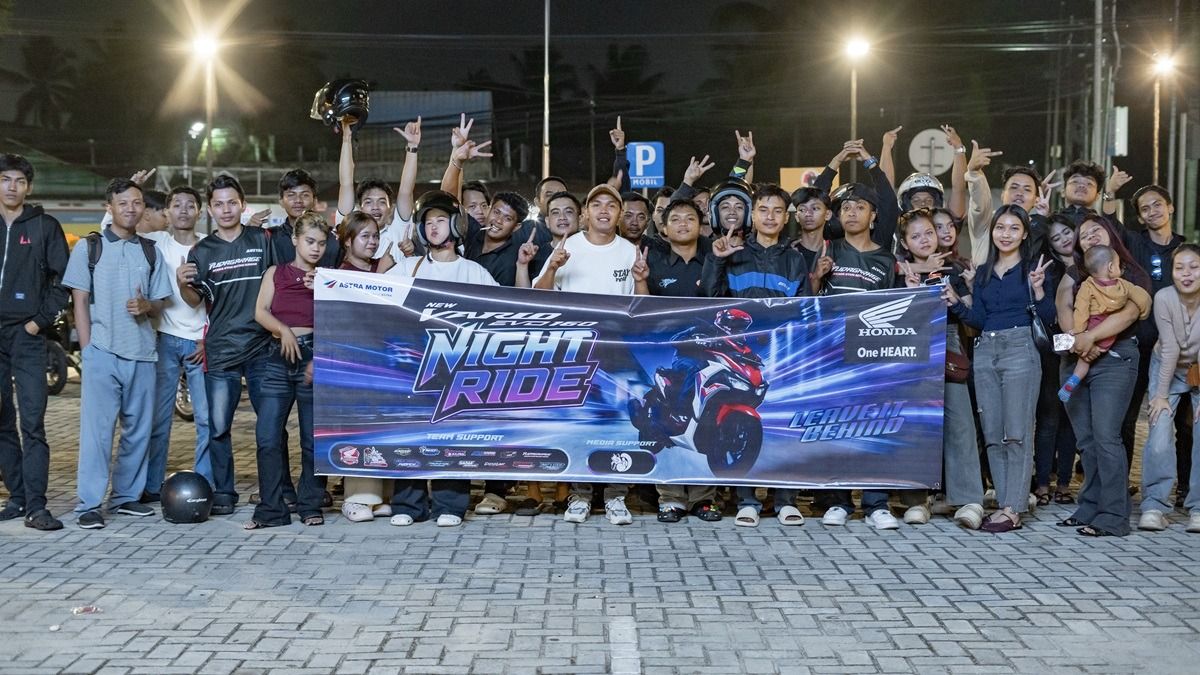Vario Evo 160 Night Ride Astra Motor Kaltim 1 diikuti 85 peserta dari komunitas motor Balikpapan.