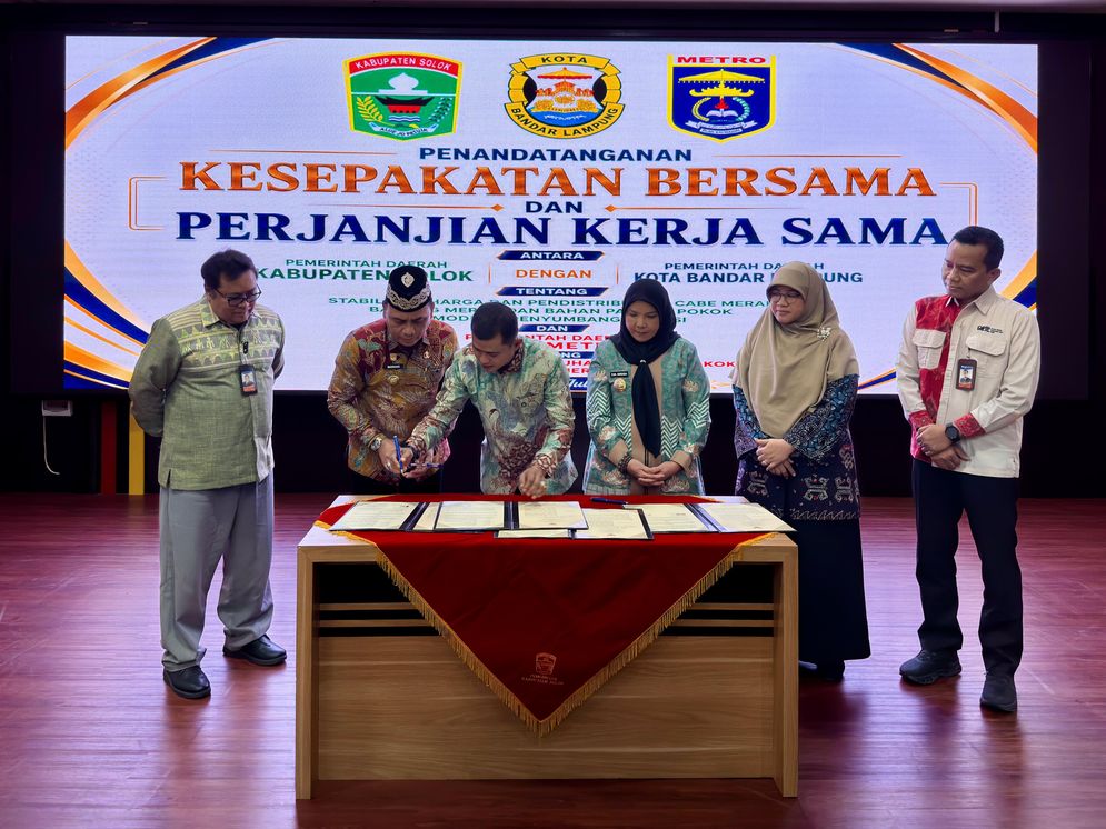Perkuat Pasokan Pangan Strategis, Bandar Lampung Kerjasama Antardaerah dengan Metro dan Kabupaten Solok.