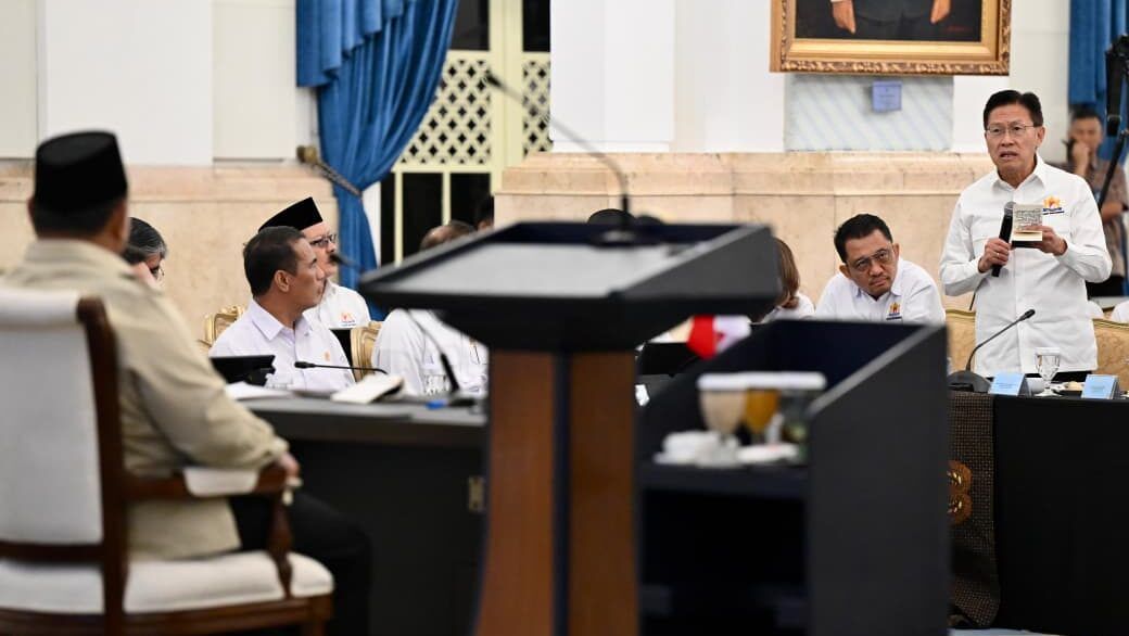 Pemilik grup Lippo. James Riady dalam pertemuan dengan Presiden RI Prabowo Subianti, Jumat (31/7/2026). 