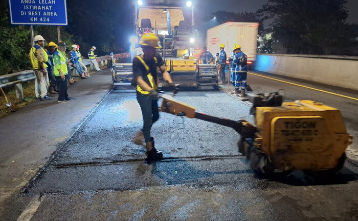 Pekerjaan Preservasi di Ruas Jalan Tol Semarang