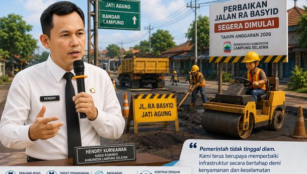 Jalan RA Basyid Segera Diperbaiki, Pemkab Lampung Selatan Siapkan Rp1,13 Miliar