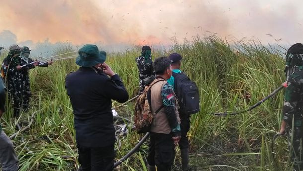 Pangdam Kerahkan Yonif TP 943/DPC Bantu Padamkan Karhutla Way Kambas