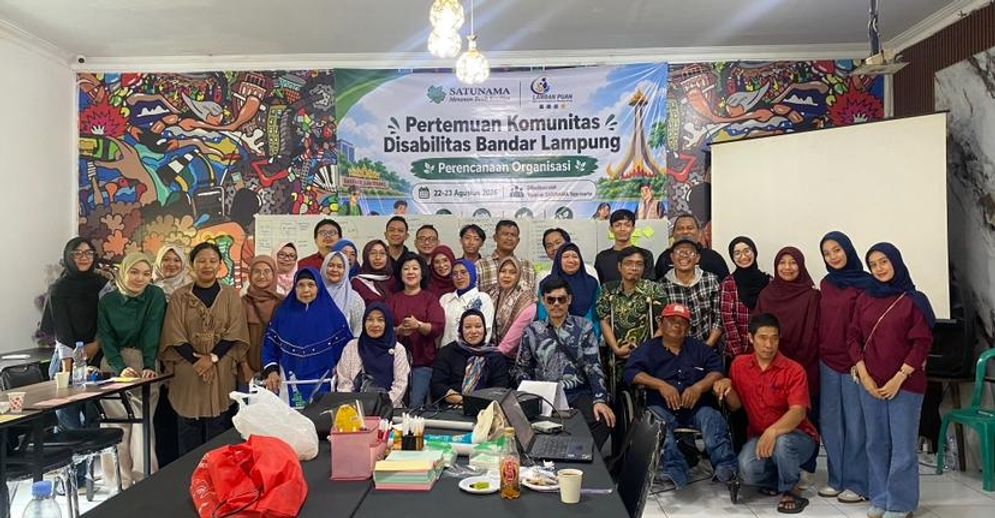 Pertemuan Komunitas Disabilitas Bandar Lampung yang difasilitasi Yayasan Satunama dan Lamban Puan.