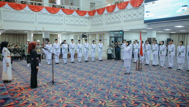 Pemprov Lampung Kukuhkan Pasukan Pengibar Bendera Pusaka HUT RI ke-81