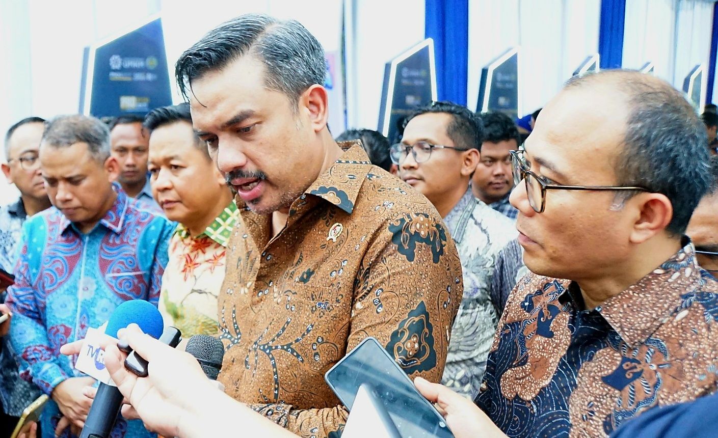 Menteri UMKM Maman Abdurrahman saat menghadiri Bursa Wirausaha Unggulan Sumut di Auditorium USU